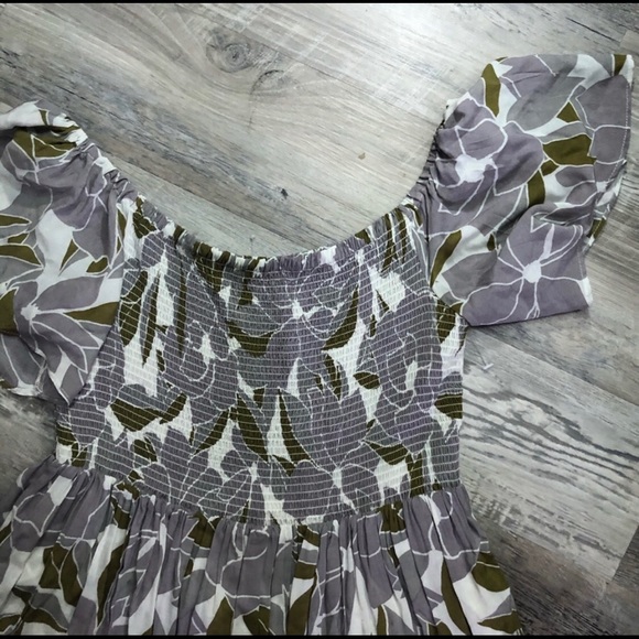 Free People Louise Smocked Off the Shoulder Mini - Picture 9 of 9